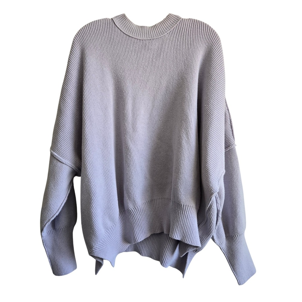 Free People Small Easy Street Sweater Womens Lavender Excellent Ribbed Oversized